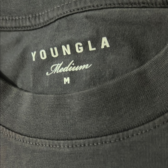 YoungLA Gray Long Sleeve Tee Classic Crew Neck - Picture 4 of 9